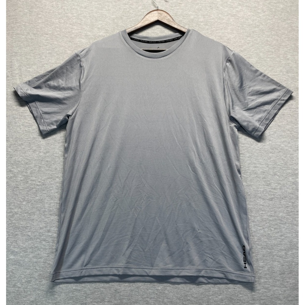 HEAD Athletic T Shirt Mens Large Gray Quick Dry Moisture Wicking Gym Training